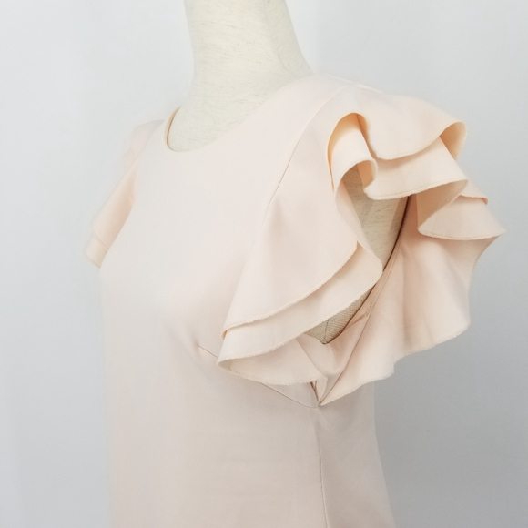 Tommy Hilfiger Scuba Sheath Dress With Flutter Sleeves Light Pink Size 10 NWT - Picture 3 of 10